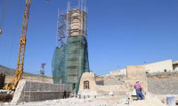 612 yıllık minare yeni yerinde yükseliyor