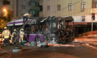 Beykoz'da otobüs alev alev yandı