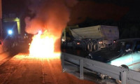 Yangını izlerken hafriyat kamyonuna çarptı: 1 yaralı