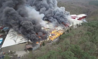 Kemerburgaz'da dolum tesisinde yangın