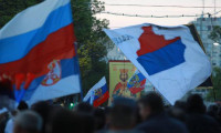 Sırbistan'da eylemciler Rusya için toplandı