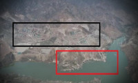 Yusufeli Barajı'nda su seviyesi 112 metreyi aştı; eski-yeni ilçe aynı karede!