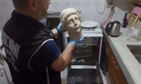2 bin yıllık heykel başı bulaşık makinesinden çıktı!