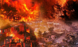 Manavgat’ta yangına havadan müdahale böyle görüntülendi