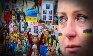 Yer: Antalya... Ukraynalılardan savaş protestosu!