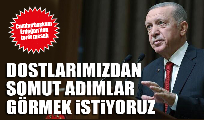 Erdoğan: Dostlarımızdan somut adımlar görmek istiyoruz
