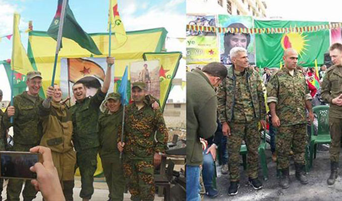Rus komutan YPG'liler ile nevruz kutladı