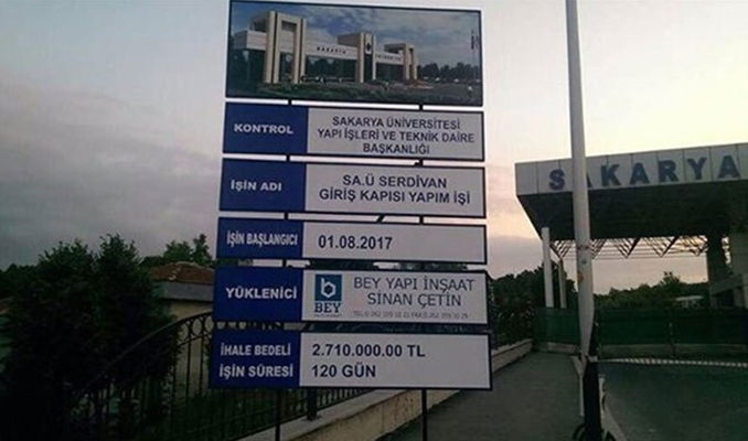 Sakarya Üniversitesi’ne 2.7 milyon liralık kapı