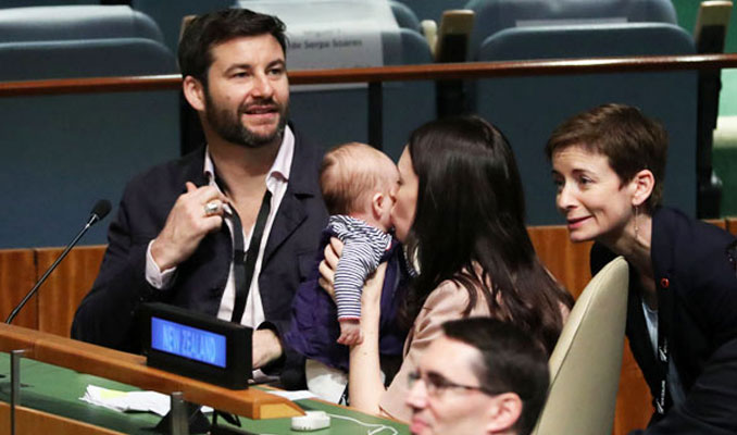 Yeni Zelanda Başbakanı BM zirvesine bebeğiyle geldi