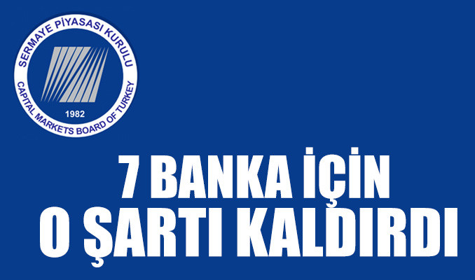 SPK, 7 banka için depo şartını kaldırdığını açıkladı