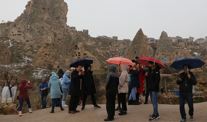 Kapadokya'da Çinli turist yoğunluğu
