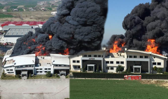 Hadımköy'de fabrika yangını
