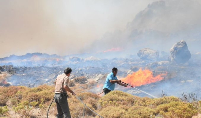 Bodrum'da yangın! Alevler yerleşim yerlerine yaklaştı