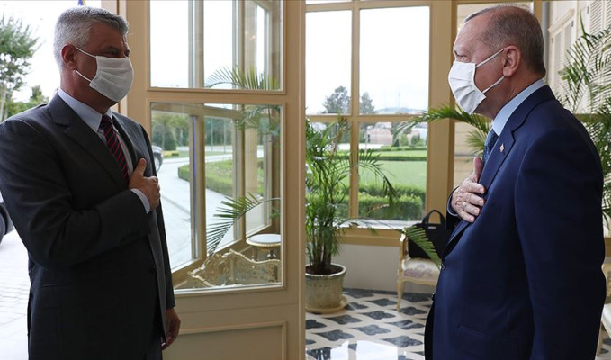 Erdoğan ile Kosova Cumhurbaşkanı Taçi bir araya geldi