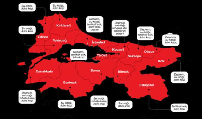 Marmara'nın risk haritası açıklandı