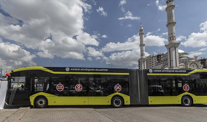 Kayseri'de elektrikli otobüslerle karbondioksit salımı önleniyor