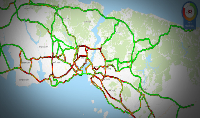 İstanbul'da trafik kilit: Yoğunluk yüzde 83...