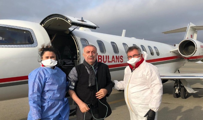 İş adamı ambulans uçakla Türkiye'ye getirildi