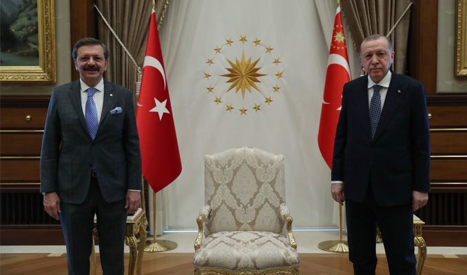 Cumhurbaşkanı Erdoğan, Hisarcıklıoğlu'nu kabul etti