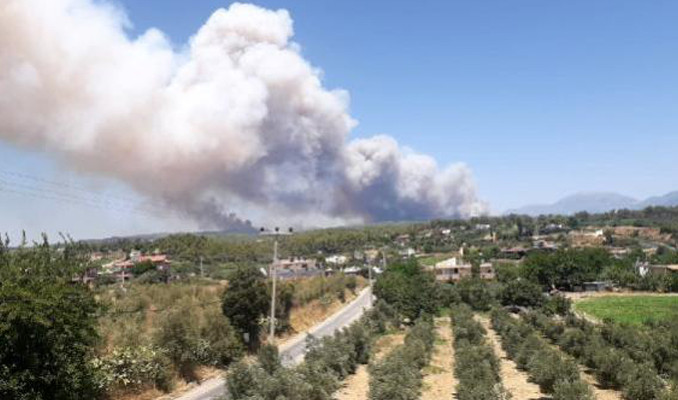 Antalya'da orman yangını yerleşim yerlerine doğru ilerliyor