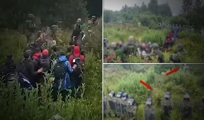 Belarus'un göçmen oyunu kameralara yakalandı!