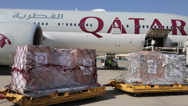 Katar'dan insani yardım taşıyan altıncı uçak Kabil'de