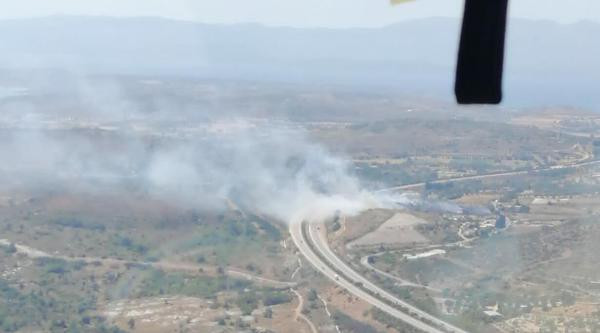 İzmir Çeşme'de makilik yangını