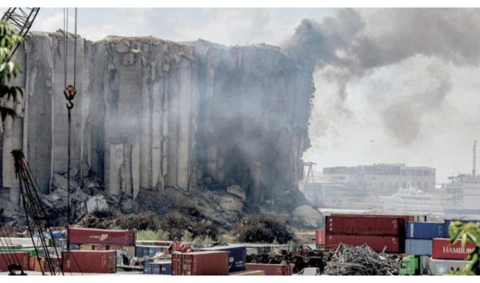 Patlamanın sembolü olan buğday silosu yıkıldı