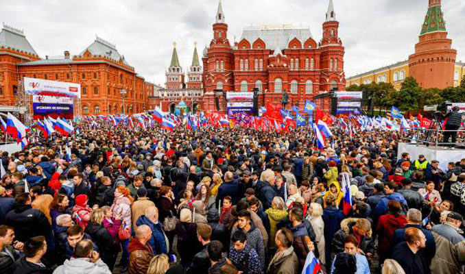 Rusya'da,  ayrılıkçı bölgelere destek mitingi 