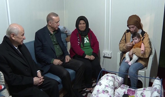 Erdoğan ve Bahçeli'den depremzedelere ziyaret